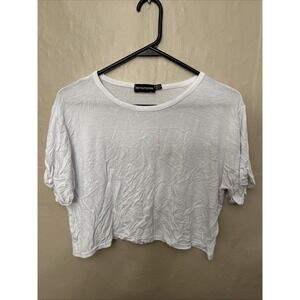 pretty little thing Lot 2 Crop Tops Size 10 Black White‎